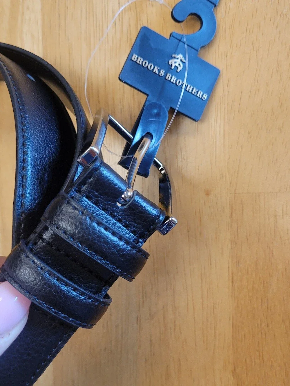 Black Leather Belt Brooks Brothers Genuine Leather Silver Buckle 44 New